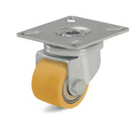 CASTER POLYURETHANE 1.4IN SWIVEL METAL TOP 2.3X2.3IN NO BRAKE YEL