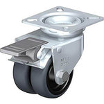 CASTER RUBBER 1.95IN DUAL SWIVEL METAL TOP 2.3X2.3IN STOP BRAKE