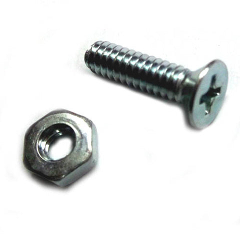 SCREW METAL 1/4IN-20X1-1/2IN PHILIP FLAT HEAD+HEX NUT 25/SET