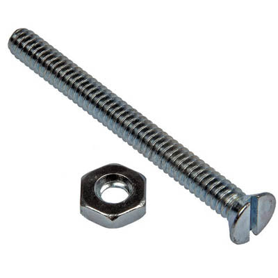 SCREW METAL 10-24X2IN SLOT FLAT HEAD WITH NUTS SET OF 7PCS
