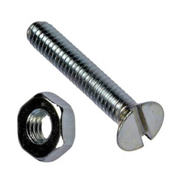 SCREW METAL 1/4-20X1IN SLOT FLAT HEAD W/NUTS SET OF 7PCS