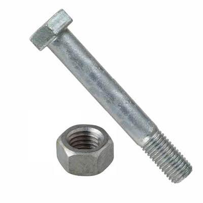 BOLT HEX 1/4X2IN W/NUTS GALVANIZED SET OF 4PCS
