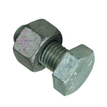 BOLT HEX 5/16X1IN WITH NUTS GALVANIZED FULL THREAD SET OF 3