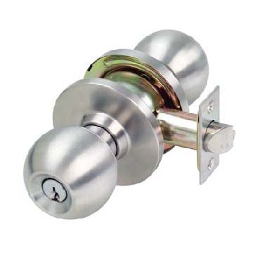 ENTRANCE LOCK W/BUTTON SILVER PLATED 2 KEYS