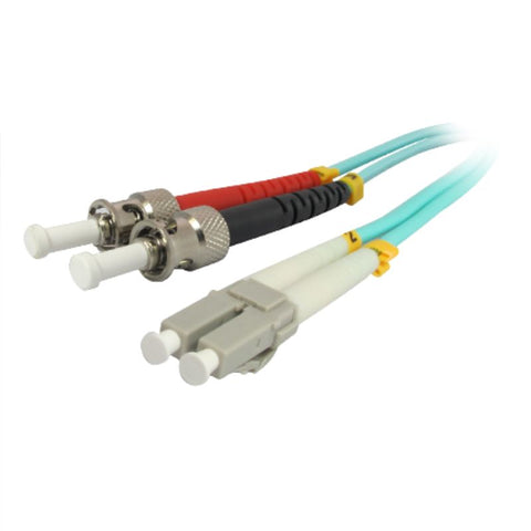 FIBER OPTIC PATCH CORD LC-ST 5M DUPLEX MM OM3 50/125UM OFNR BLU
