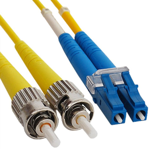 FIBER OPTIC PATCH CORD LC-ST 15M DUPLEX SM 9/125UM LSZH YEL