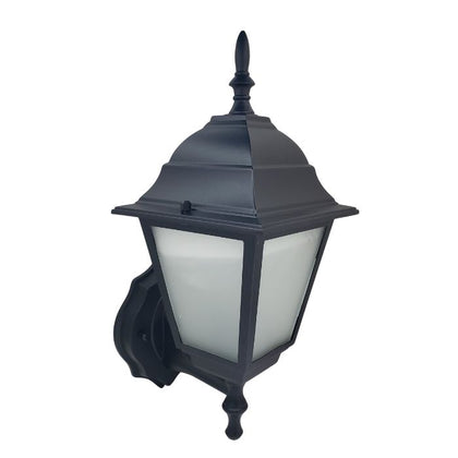 OUTDOOR WALL SCONCE LANTERN BLK MAX 60W BULB FROSTED GLASS