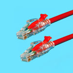 PATCH CORD CAT5E RED 10FT LOCKABLE CABLE