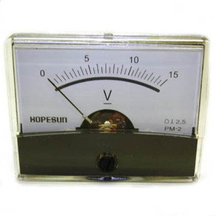 PANEL METER DC 0-15V 2.4X1.9IN