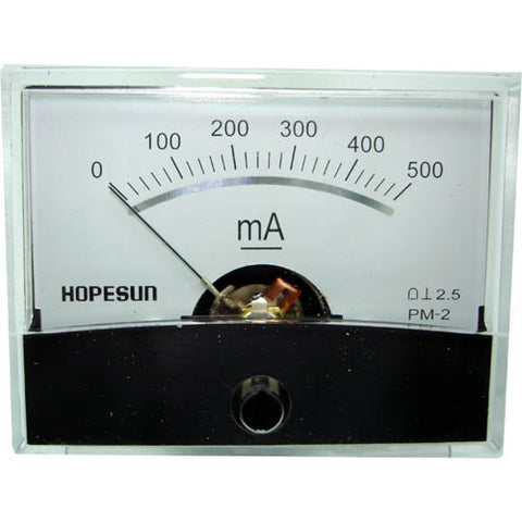 PANEL METER DC 0-500MA 2.4X1.9IN