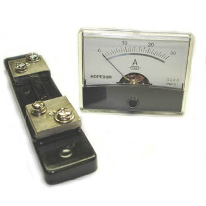PANEL METER DC 0-30A 2.4X1.9IN WITH SHUNT