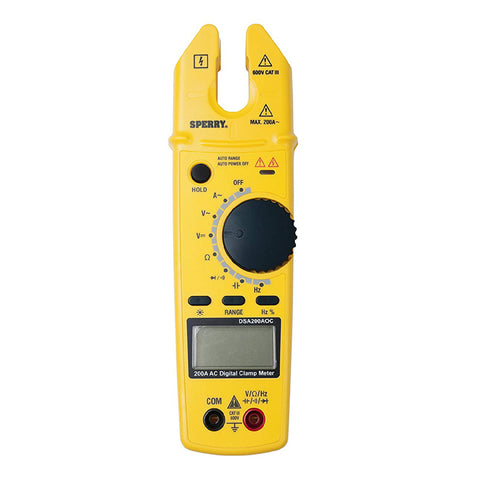 MULTIMETER DIGITAL CLAMP OPN JAW 200A AC/600V AC/DC