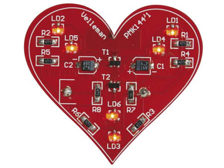 FLASHING LED HEART SMD