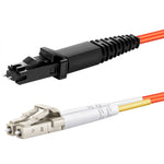 FIBER OPTIC PATCH CORD LC-MTRJ 31M DUPLEX MM 62.6/125UM OFNR OR