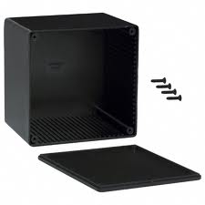 PROJECT BOX 4.7X4.7X3.7IN PLAS BLACK{{