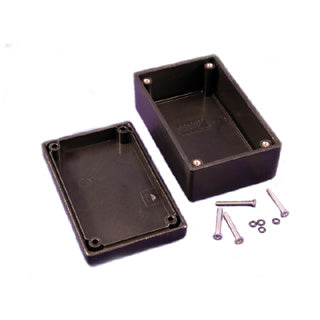 PROJECT BOX 6.5X4.1X2IN PLAS BLACK WATERTIGHT{{