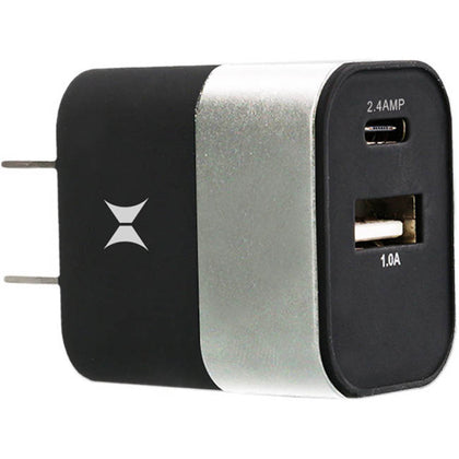 USB WALL CHARGER DUAL 5VDC@2.4A TYPE C 5VDC@1A TYPE A