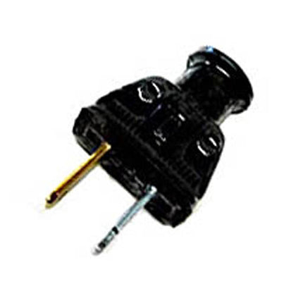 AC PLUG 2POS 15A 125V RUBBER BLK NON POLARIZED{{