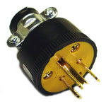 AC PLUG 3POS 15A 125V IL RUBBER BLK