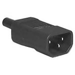 AC PLUG 3POS 10A 250V IL PLAS BL C14 CONNECTOR