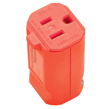 AC SOCKET 3POS 15A 125V IL PLAST QUICK GRIP ORANGE NEMA 5-15R