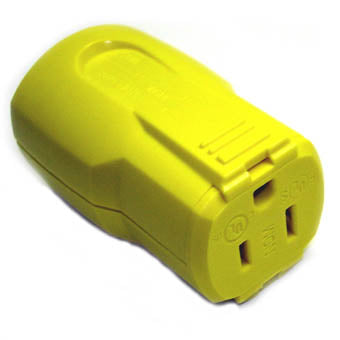 AC SOCKET 3POS 15A 125V IL PLAST QUICK GRIP YELLOW NEMA 5-15R