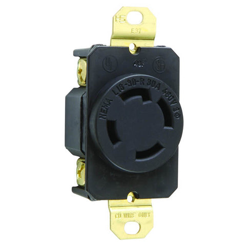 AC SOCKET 4POS 30A 480V TWIST LOCK NEMA L16-30R