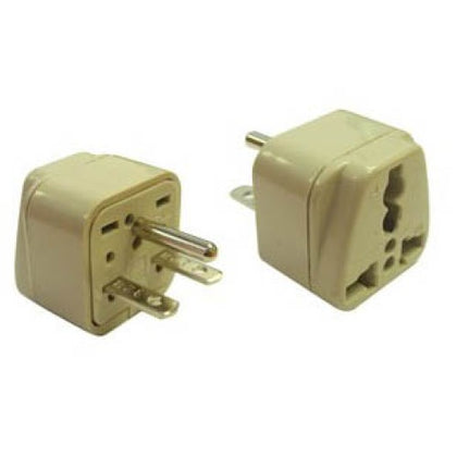 TRAVEL ADAPTER 3P 240V N-AMERICA PLUG TO UNIVERSAL JACK W/GROUND