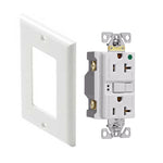 ELECTRICAL RECEPTACLE 2POS 20A DECORA GFCI WHT HOSPITAL GRADE