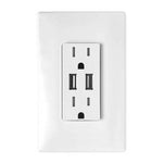 ELECTRICAL RECEPTACLE 2POS USBX2 3.1A DECORA WALLPLATE WHITE