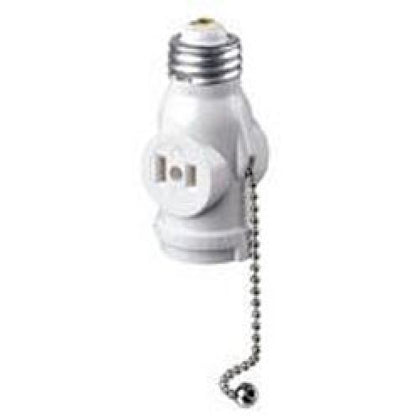 LAMP HOLDER AND 2-OUTLET ADAPTER WITH PULL CHAIN 660W 125V