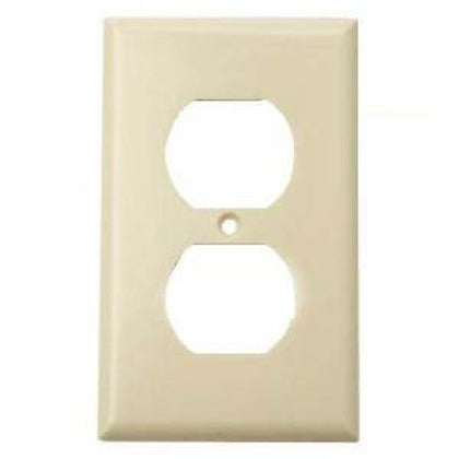 WALL PLATE ELECT 2POS PLAS IVORY