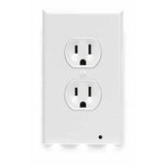 WALL PLATE ELECT 2POS W/LED NIGHT LIGHT PLAS WHITE