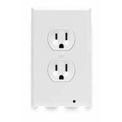 WALL PLATE ELECT 2POS W/LED NIGHT LIGHT PLAS WHITE
