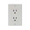 ELECTRICAL RECEPTACLE 2POS 15A 125V WITH WALLPLATE DECORA WHT