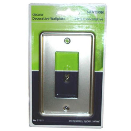 WALL PLATE DECORA ELECT 1POS MET SATIN NICKEL