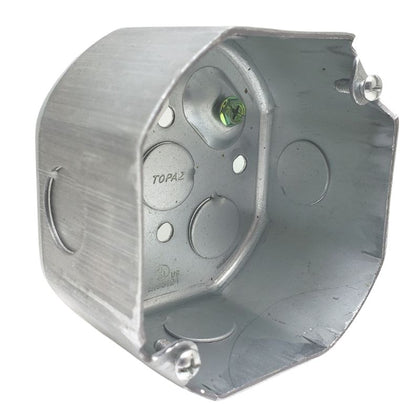 ELECTRICAL BOX 4 INCH OCTAGON KNOCK OUTS 2-1/8 1NCH DEEP STEEL