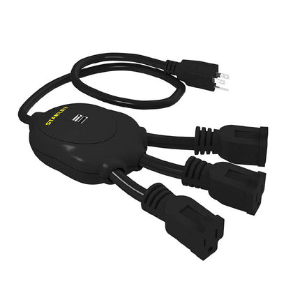 POWER SQUID FLEXIBLE 3 O/LET 1.6FT CORD 2 USB BLK