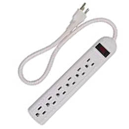 POWER BAR 6 O/LET 1.5FT CORD WHT