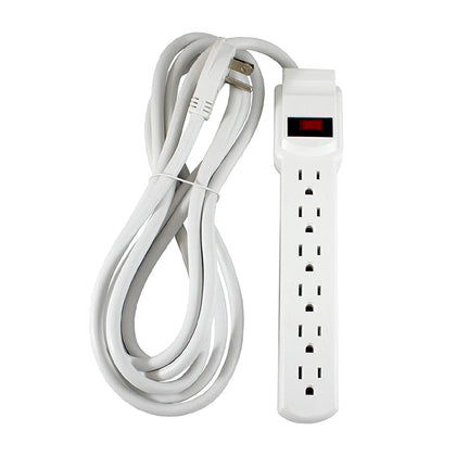 POWER BAR 6 O/LET 12FT CORD RA PLUG WHT