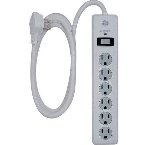 POWER BAR 6 O/LET 6FT CORD RA PL 800J TWIST-LOCK SAFETY CAP WHT