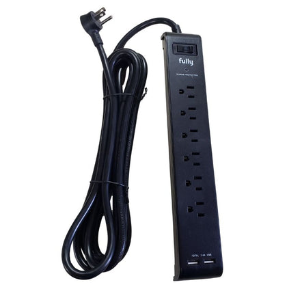 POWER BAR 6 O/LET 12FT CORD RA PLUG SURGE PROTECTED W/2USB PORT