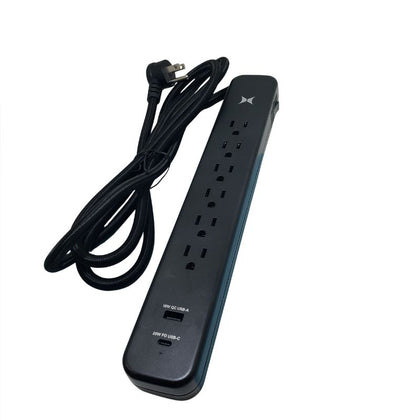 POWER BAR 6 O/LET 6FT CORD RA PL USB-C/20W USB-A/18W O/LETS