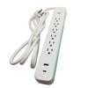 POWER BAR 6 O/LET 6FT CORD RA PL USB-C/20W USB-A/18W O/LETS