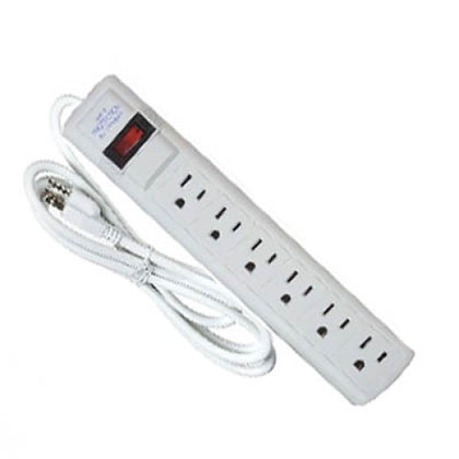 POWER BAR 6 O/LET 4FT CORD 300J SURGE WHT