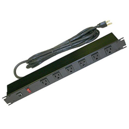POWER BAR 6 O/LET 6FT CORD 19IN RACK MOUNT 1U RA O/LET BLK