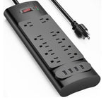 POWER BAR 10 O/LET 6FT CORD 4 USB PORTS @2.4A 1875W