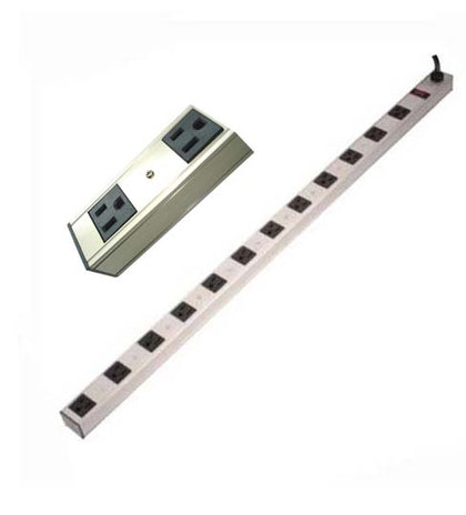 POWER BAR 12 O/LET 3FT CORD 35IN STRIP METAL