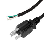 LINE CORD 3/14 8FT RND BLACK OPEN END SJTOOW PLUG 5-15P