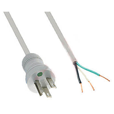 LINE CORD 3/16 12FT HOSPITAL GRADE RND SJT GRAY PLUG 5-15P